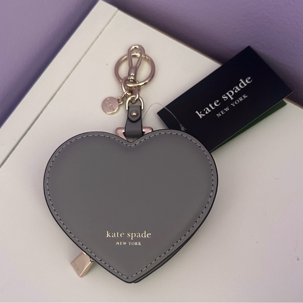 Kate Spade Gray Heart Keychain